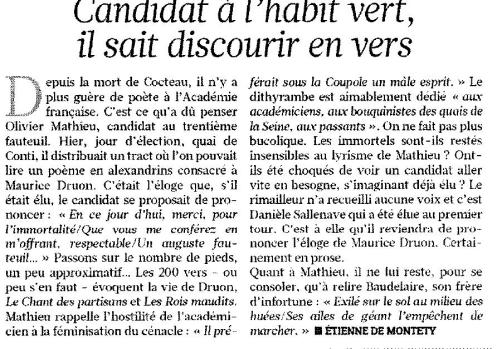 UNE du FIGARO 8 avril 2011